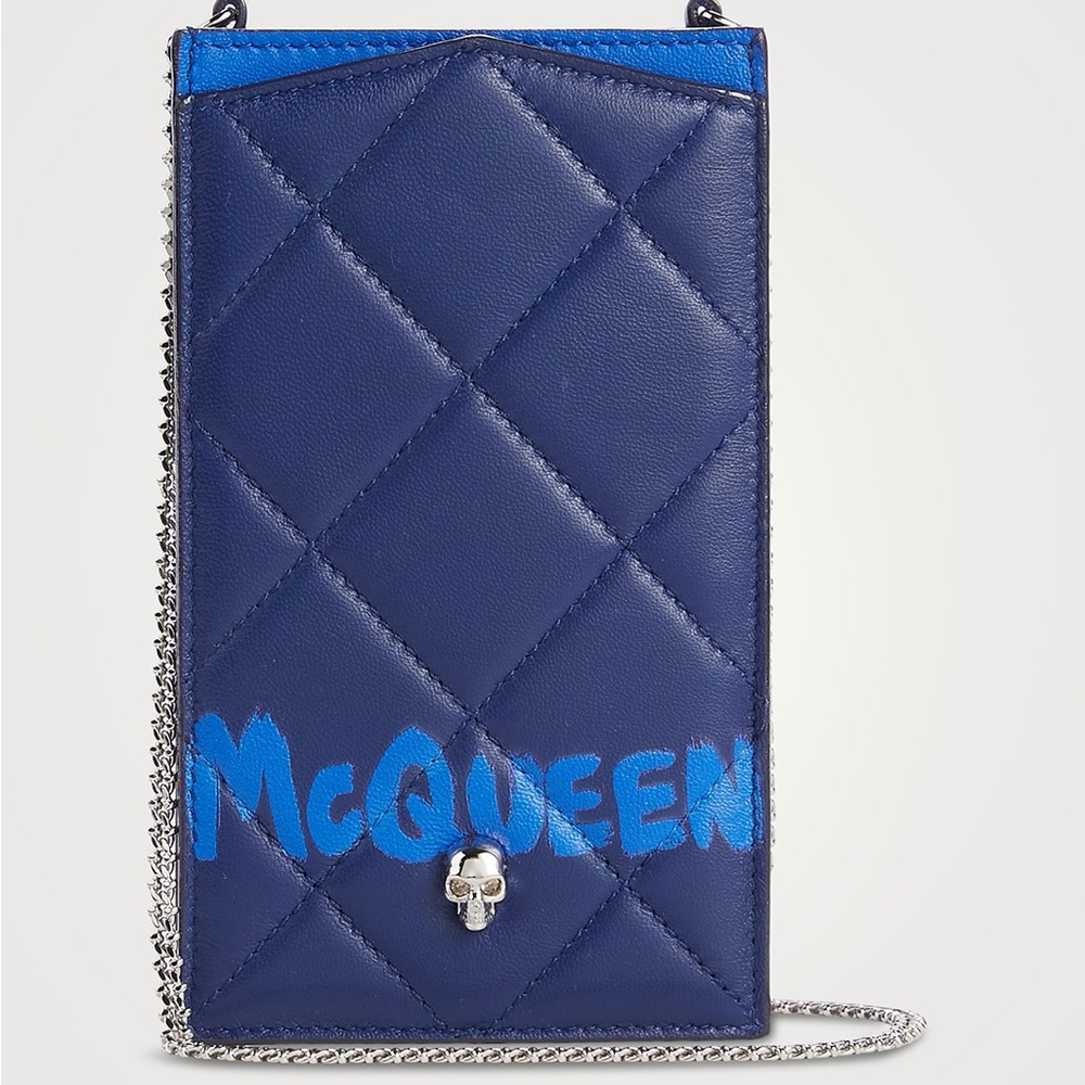 ALEXANDER MCQUEEN Graffiti Quilted Leather Crossbody Phone Bag Brand New in box